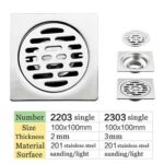 High Quality Square 4 انچ 2 Mm Thin 201 Stainless Steel Engineer Style Shower Toilet Kitchen Floor Drain