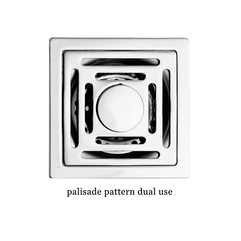 Square 6mm Thick 4 Inch 201 Scarico a pavimento per doccia da bagno con motivo a mela in acciaio inossidabile con nucleo autosigillante a prova di odore di rame