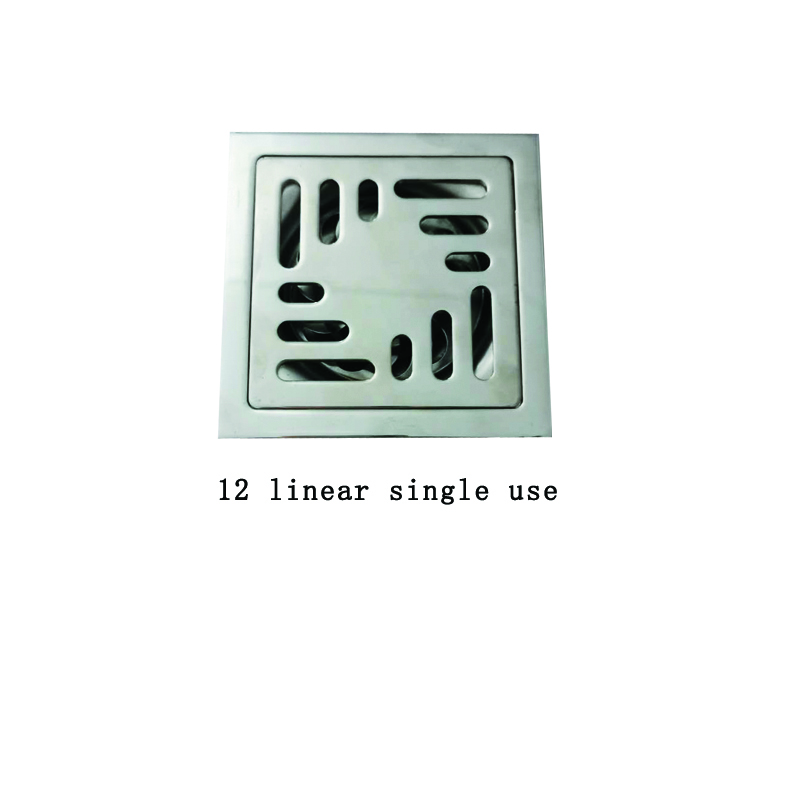 Square 6mm Thick 4 Inch 201 Scarico a pavimento per doccia da bagno con motivo a mela in acciaio inossidabile con nucleo autosigillante a prova di odore di rame