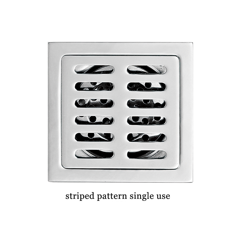 Square 6mm Thick 4 Inch 201 Scarico a pavimento per doccia da bagno con motivo a mela in acciaio inossidabile con nucleo autosigillante a prova di odore di rame
