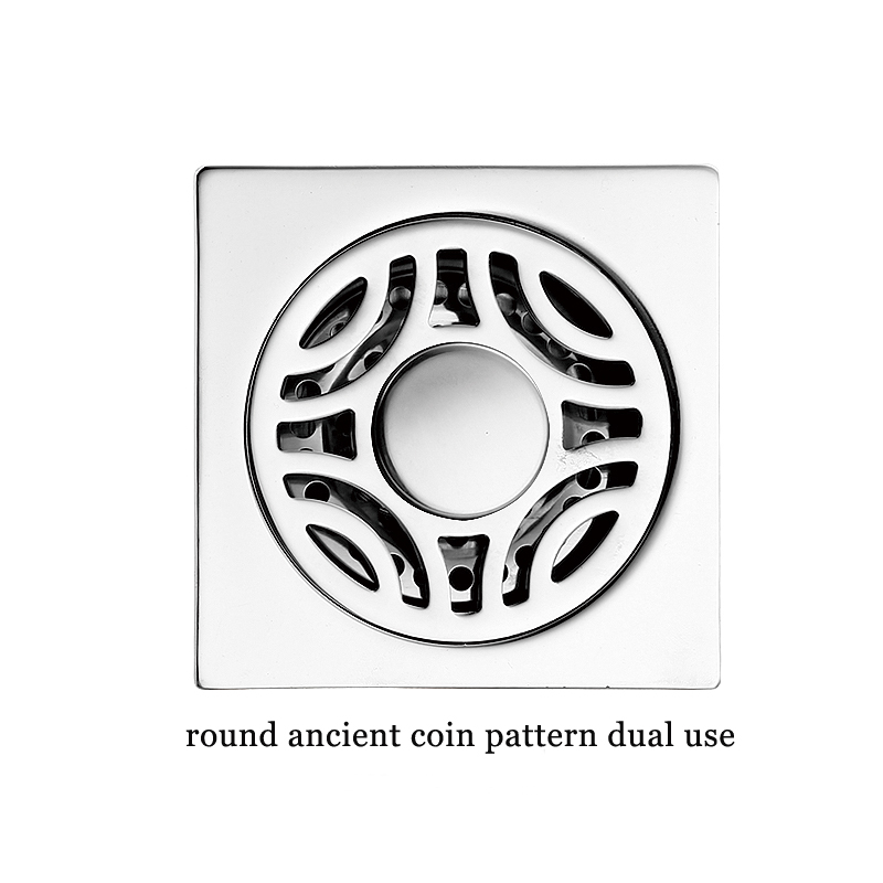 Hot Square Tebal 6mm 4 Inci 201 Stainless Steel Round Apple Pattern Kamar Mandi Shower Kuningan Anti Bau Floor Drain dengan Bayonet —XINZHIJIA / XUNJIA