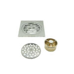 Square Light 4 انچ 2 Mm 3 Mm Thick Garage Floor Drain Cover with Brass Magnetic Self Seal Core