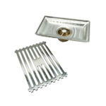 201 Stainless Steel Light Bamboo Pattern Rectangular 10*15cm Bathroom Copper Magnetic Odor Proof Core Floor Drain