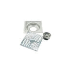 High Quality 6″ Light Bathroom Antique 6 Мм калың 201 Stainless Steel Floor Drain Base with Wavy Pattern Cover Self Seal Core —XINZHIJIA/XUNJIA