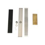 Bilik pancuran mandian anjakan besar keluli tahan karat dengan longkang lantai grid lubang segi empat tepat