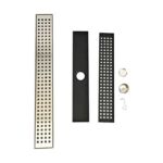 Bilik pancuran mandian anjakan besar keluli tahan karat dengan longkang lantai grid lubang segi empat tepat