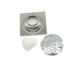 Square 10 * 10cm 3mm makapal Sus 201 Hindi kinakalawang na asero Linear Floor Drain na may Pvc Anti amoy Seal Core