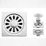 xunjia/ژنزھیجا – 10*10cm 2mm Thick 201 Stainless Steel Water Drop Like Square Floor Drain with Common Odor Proof Core