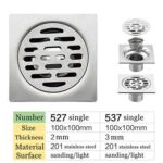 Persegi 10*10cm 3mm Tebal 201 Parit Lantai Bilik Mandi Keluli Tahan Karat dengan Pewarna Linear Dan Paip Sambungan Lanjutan