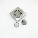 xunjia/ژنزھیجا – 10*10cm 2mm Thick 201 Stainless Steel Water Drop Like Square Floor Drain with Common Odor Proof Core