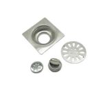 xunjia/ژنزھیجا – 10*10cm 2mm Thick 201 Stainless Steel Water Drop Like Square Floor Drain with Common Odor Proof Core