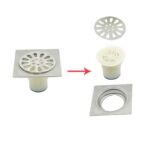 Sanding Square 10*10cm 3mm Thick 201 Stainless Steel Floor Drain with Plastic Large Straight Drainage