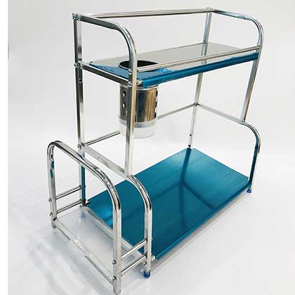 Xunjia/xinzhijia – Multi-functional Vertical Two-layer 40cm 201 Stainless Steel Kitchen Sauce Bottle Storage Rack