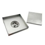 Xinzhijia/xunjia – Hot Sale Brushed Square 6 Inch 15X15 Cm SUS 304 Tile Insert Shower Stainless Steel Self Sealing Core Floor Drain