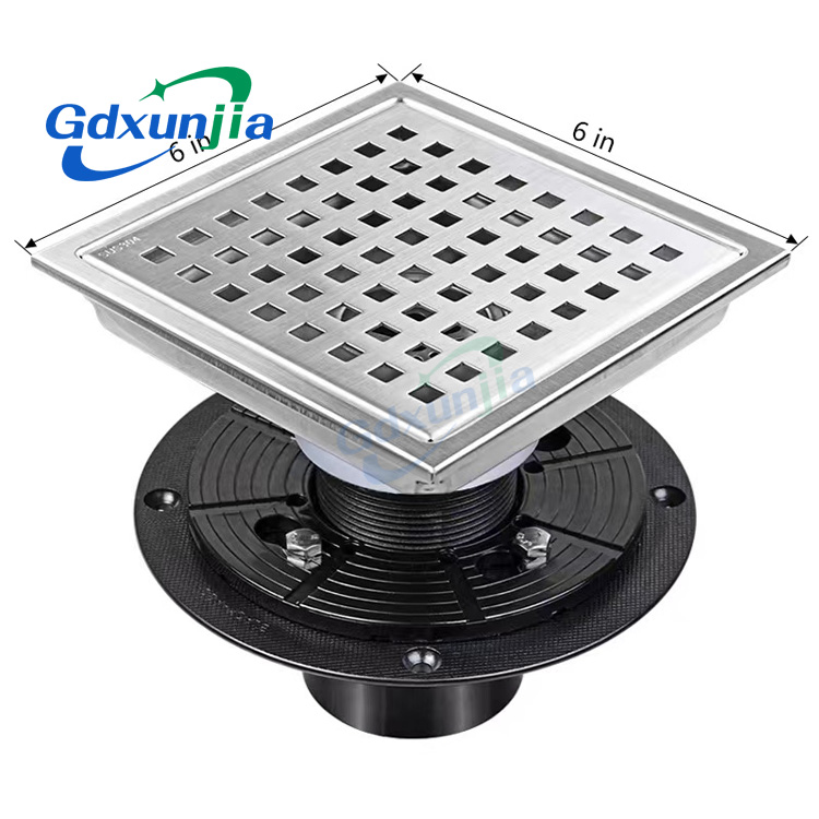 Premium Stainless Steel Hidden Grid Floor Drain with Base – Drenagem Eficiente