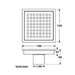 Premium Stainless Steel Hidden Grid Floor Drain with Base – Drenagem Eficiente
