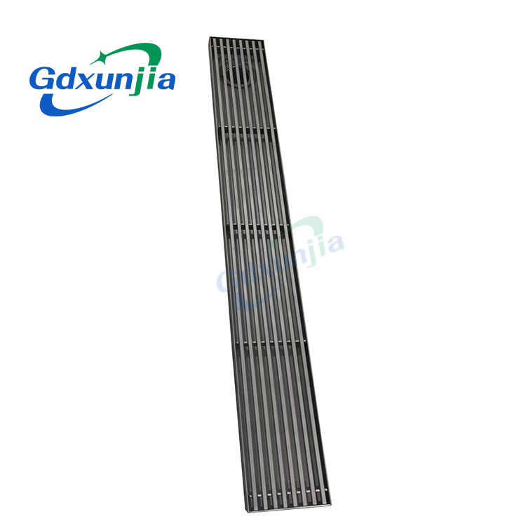 Stainless steel floor drain engineering 8 * 60 stainless steel gun gray solid strip side drainage extension bamboo floor drain manufacturer